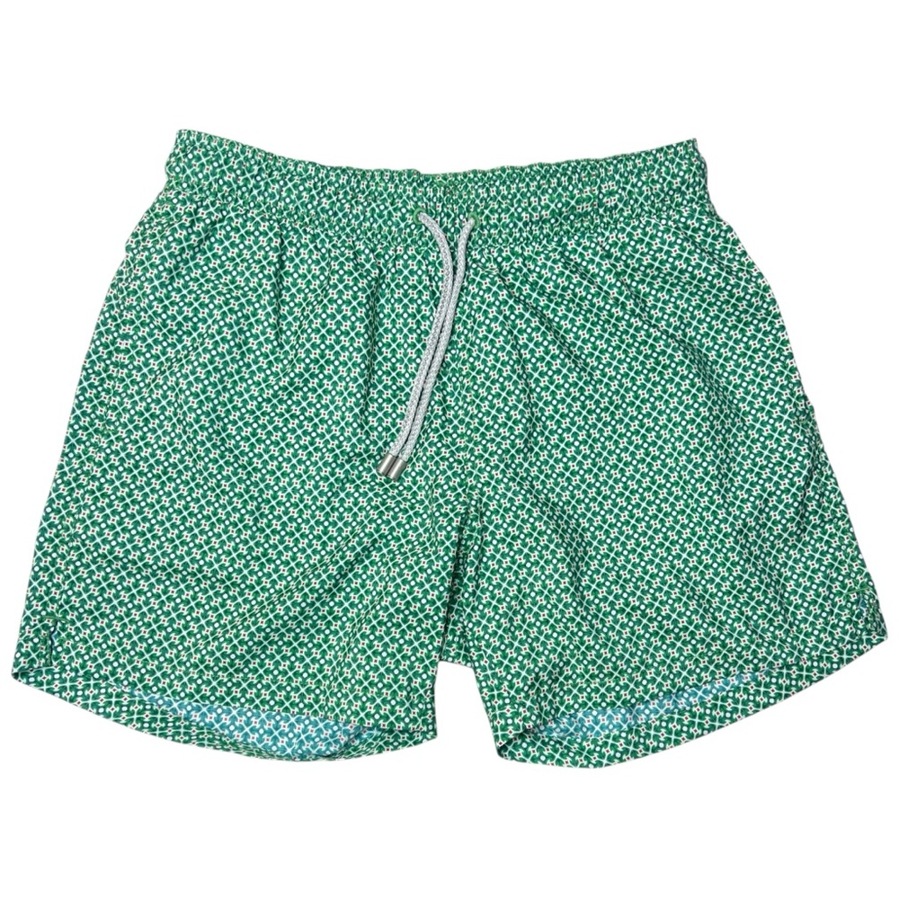 Bluemint Men’s Logan Swim Shorts 5” Inseam Forest Cube Green Print size Medium
